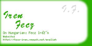 iren fecz business card